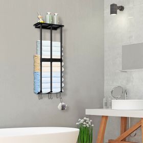 Wall Mounted Towel Rack for Rolled Towels Bathroom Towel Holder Organizer Storage Shelf for Bath Towels Hand Towels