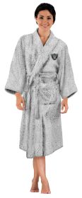 OFFICIAL NFL Women's Sherpa Bath Robe - RAIDERS (GREY)