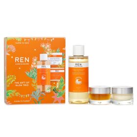 REN - The Gift Of Glow Trio Set: AHA Tonic 100ml + Vitamin Gel Cream 15ml + Radiance Renewal Mask 15ml 707037 3pcs