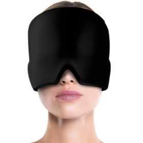 Gel Cold Headache Ice Cap Migraine Relief Cap Stress Relax Pain Head Hot Cold Therapy Cold Pack Eye Mask Ice Hat Massage Tool (Ships From: China, Color: Black-Single)